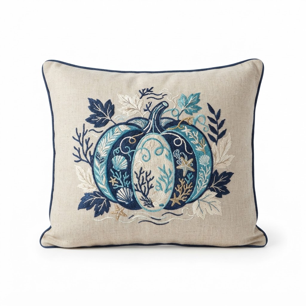 Embroidered Pumpkin Pillows