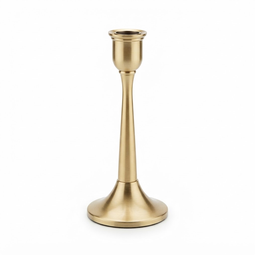 Brushed Gold Taper Candle Holders