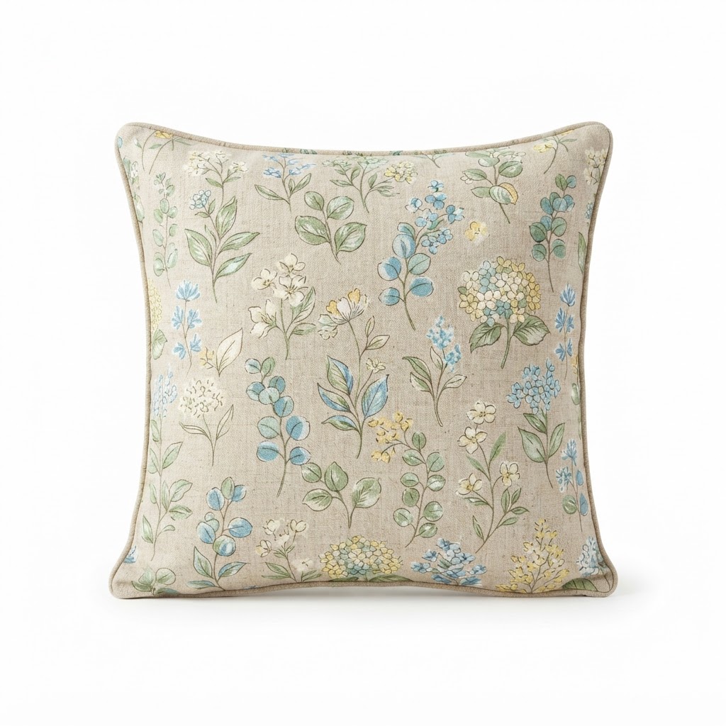 Linen Patterned Throw Pillow