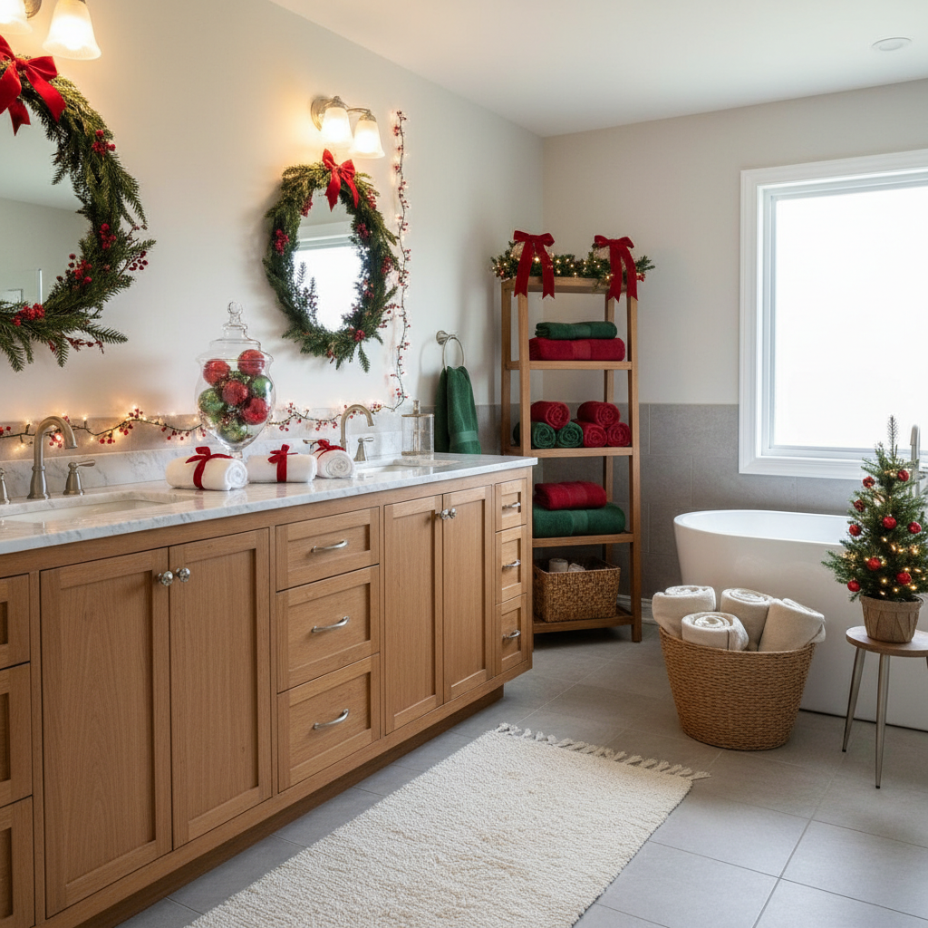 Minimalist Christmas Master Bathroom