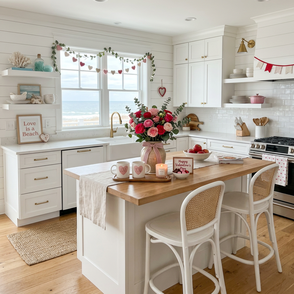 Coastal Valentine's Day Kitchen