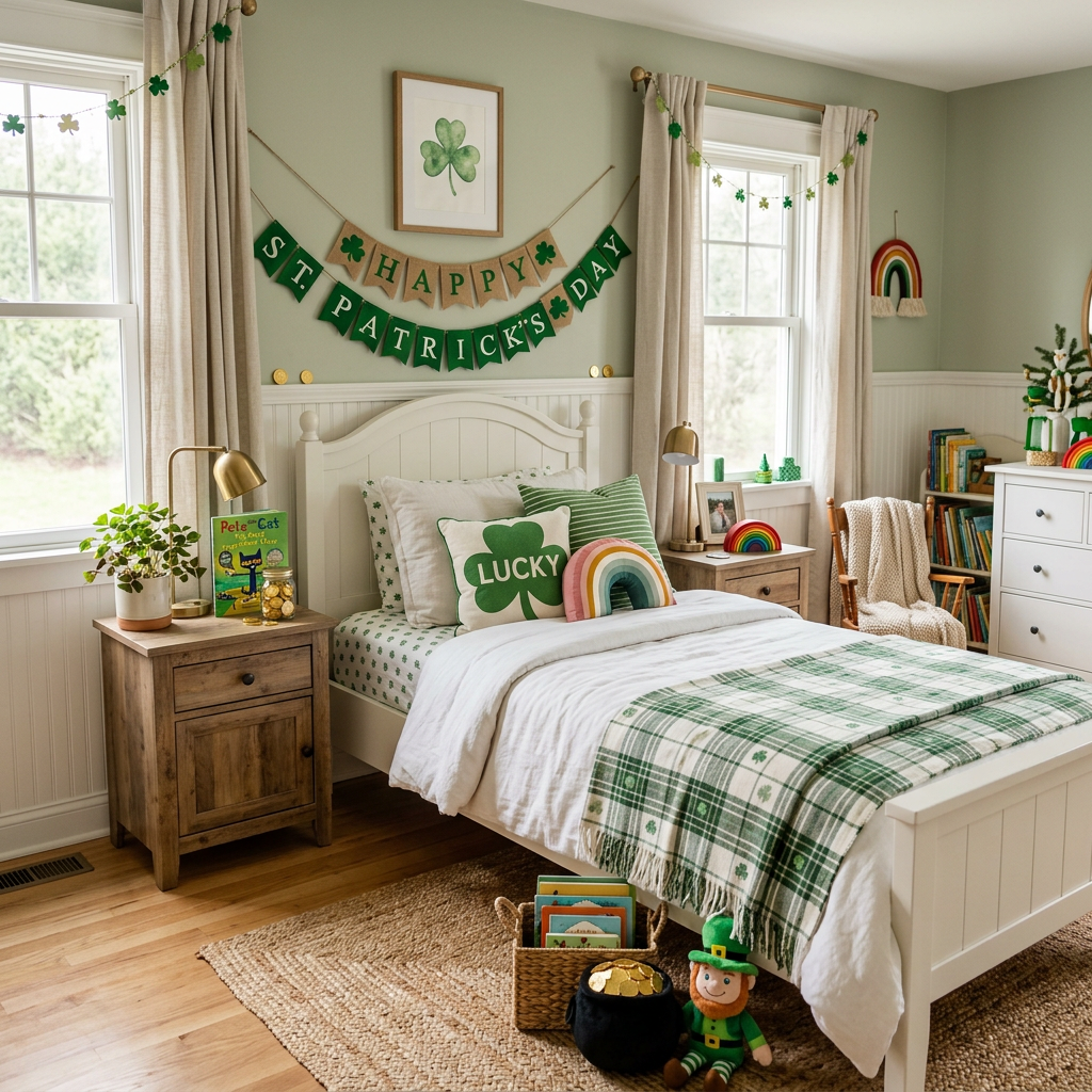 Modern Cottage St. Patrick's Day Child Bedroom (Girl)