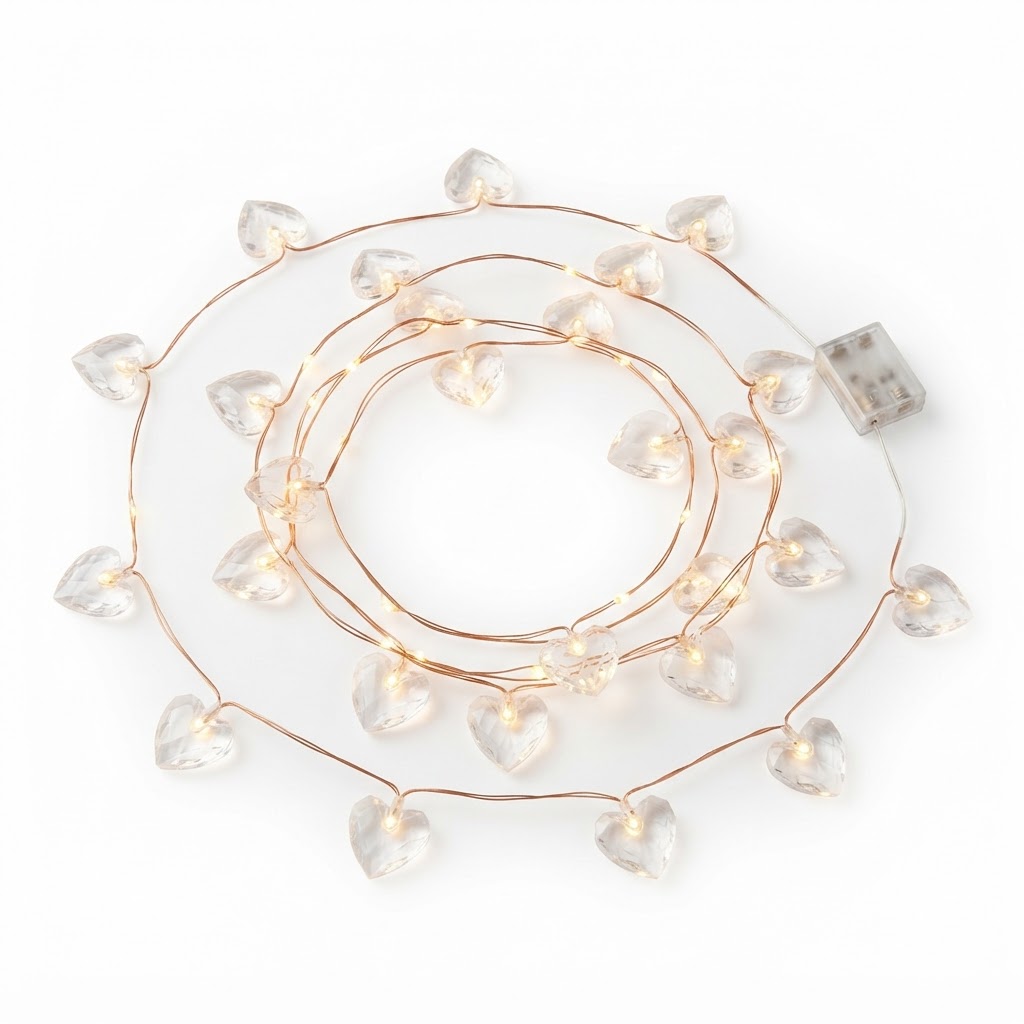 Transitional Lighted Heart Garland
