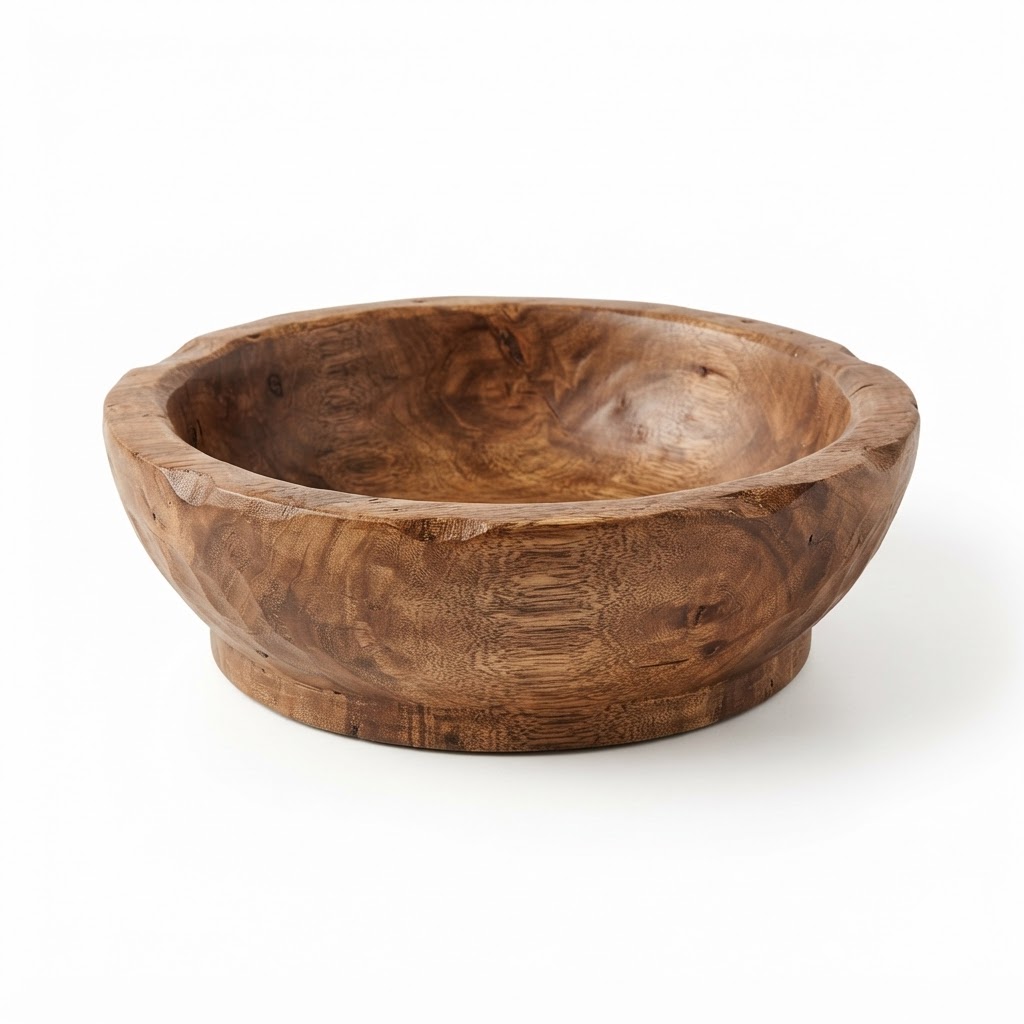 Artisanal Wooden Serving Bowl for Decor