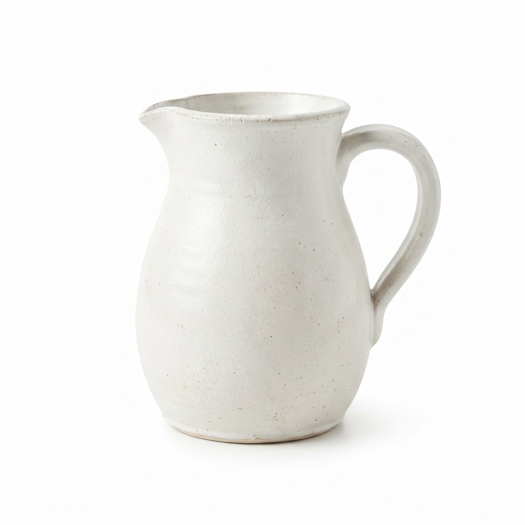 White Ceramic Pitcher Vase