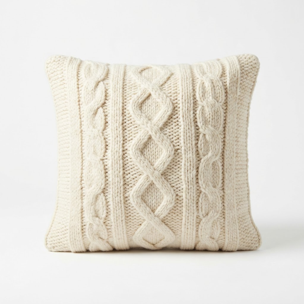 Off-White Textured Throw Pillows