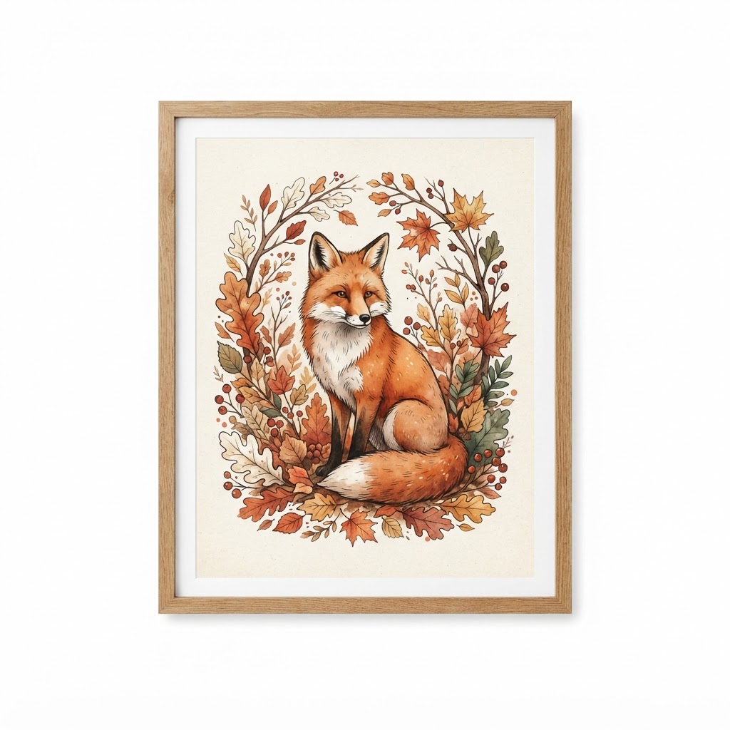 Fox-Themed Wall Art Print