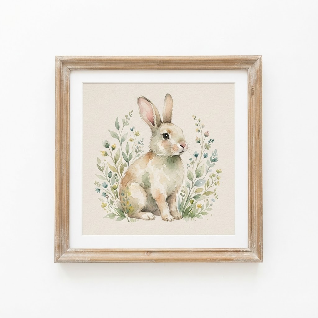 Watercolor Rabbit Wall Art