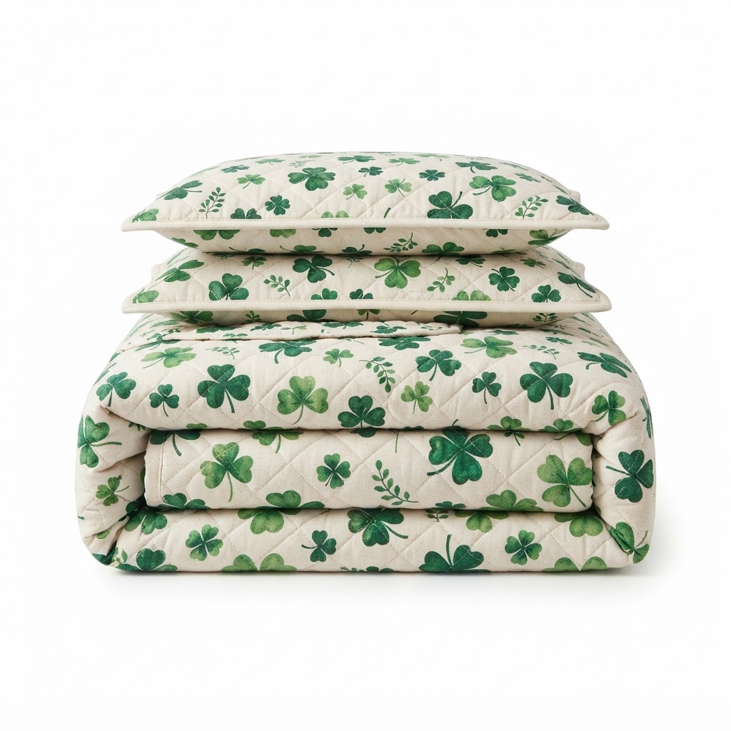 Clover Pattern Cotton Quilt Set