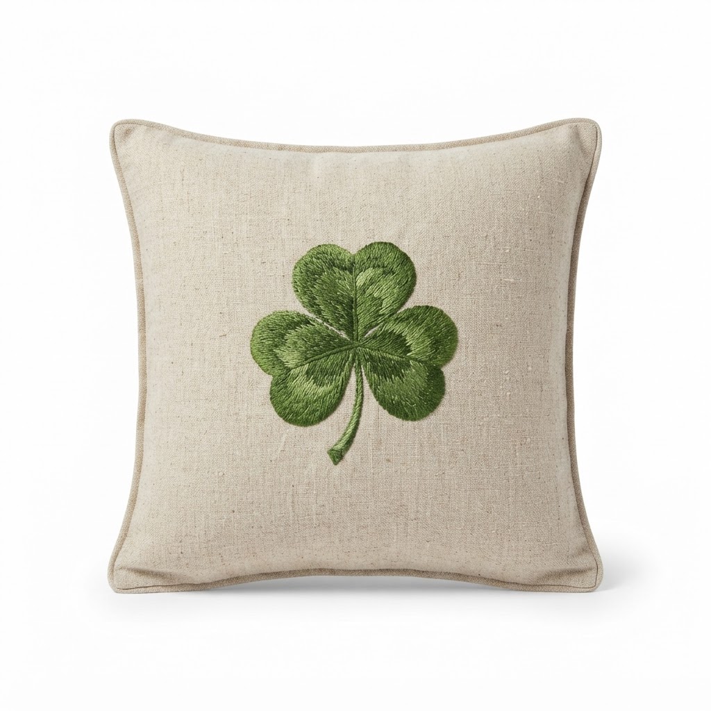 core Shamrock Embroidered Throw Pillow