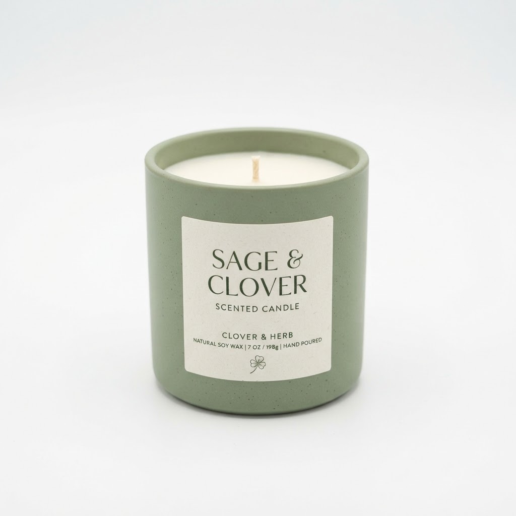 Sage and Clover Scented Candle