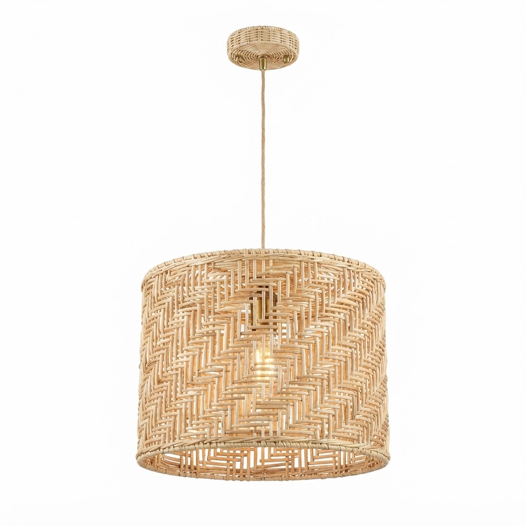 Woven Natural Rattan Pendant Light