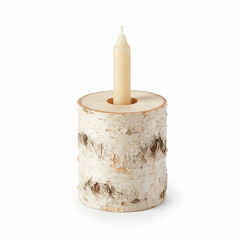 Birch Wood Candle Holders