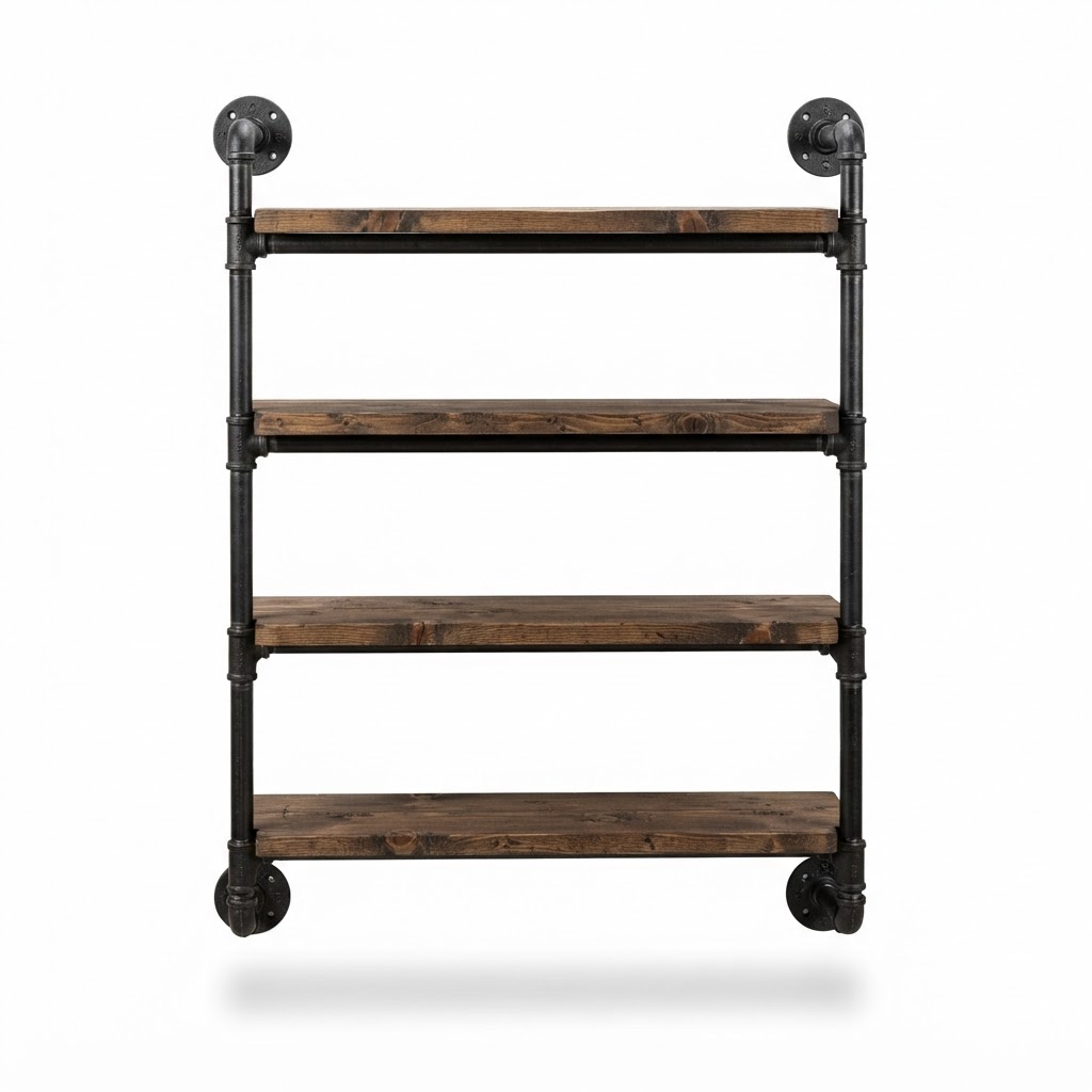 Metal Pipe Wall Shelving Unit