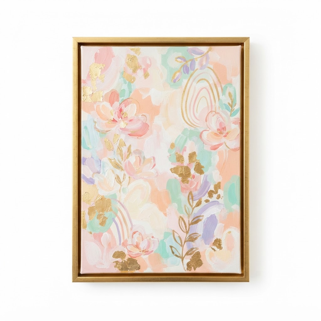 Abstract Gold-Framed Wall Art