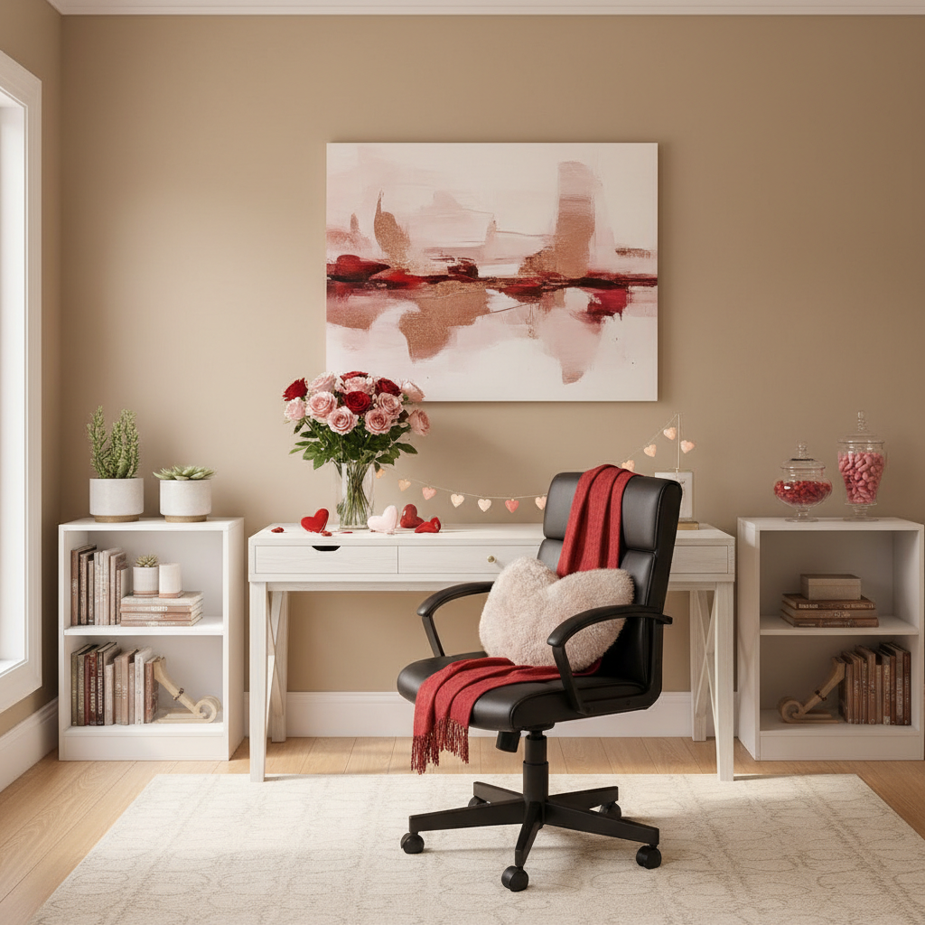 Minimalist Valentine's Day Home Office