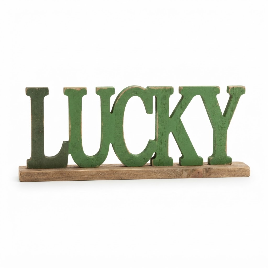 Wooden LUCKY Tabletop Sign
