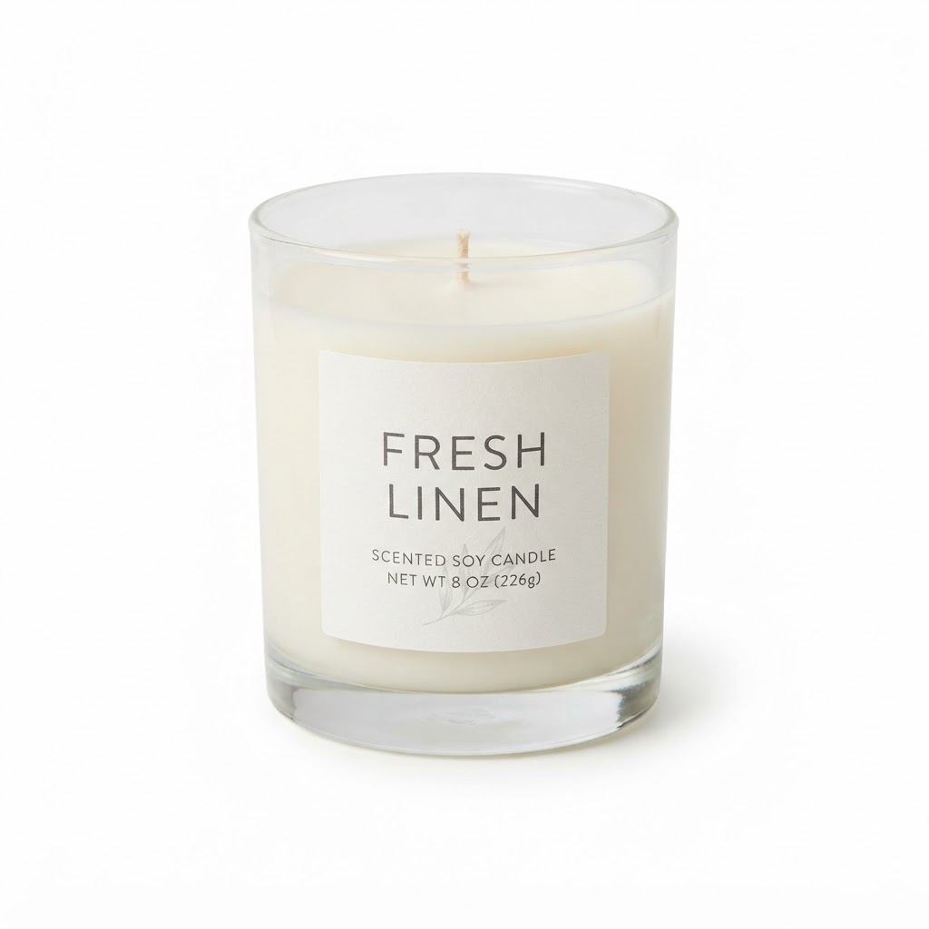 Fresh Linen Scented Soy Candle