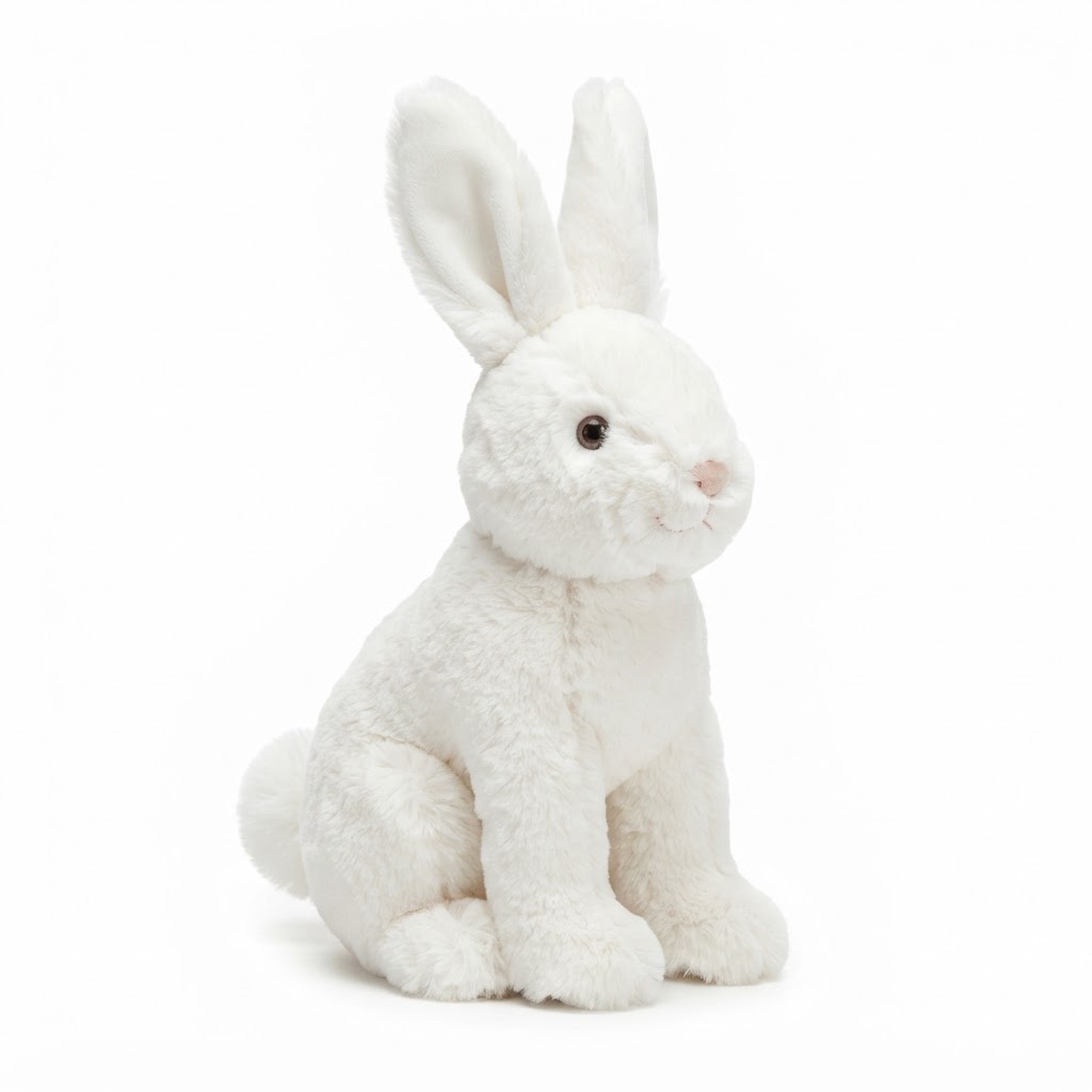 Soft Plush White Rabbit Decor