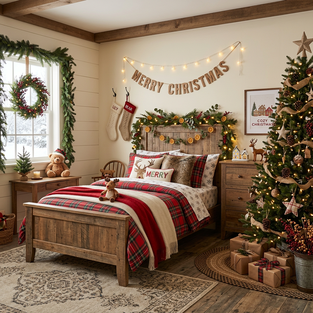 Rustic Christmas Child Bedroom (Girl)