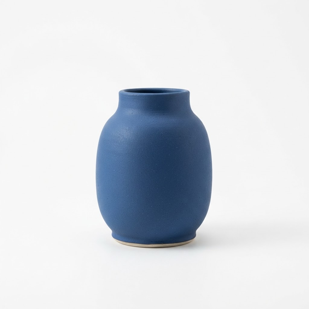 Matte Blue Ceramic Vases