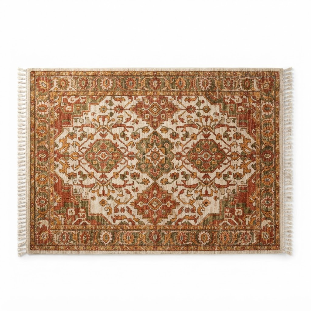 Earth-Tone Patterned Area Rug