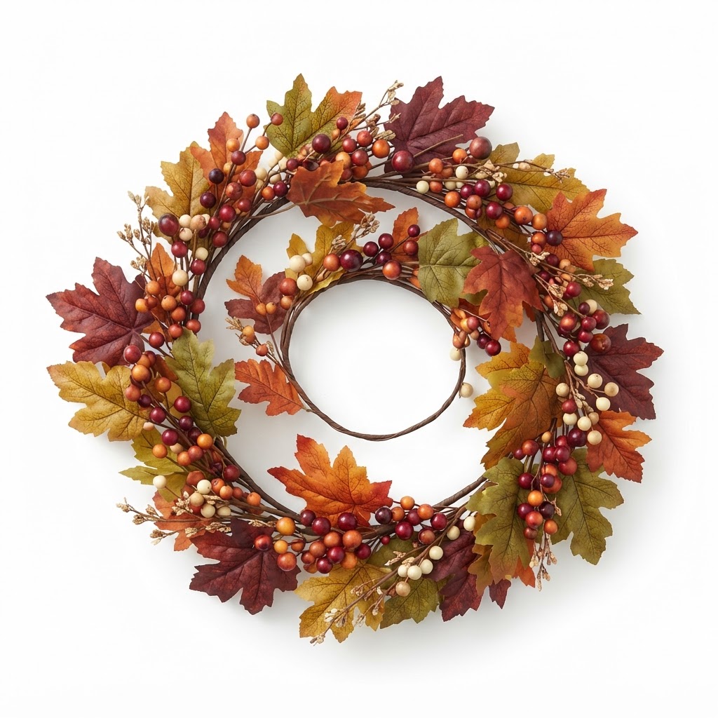 Autumnal Faux Berry and Leaf Garland