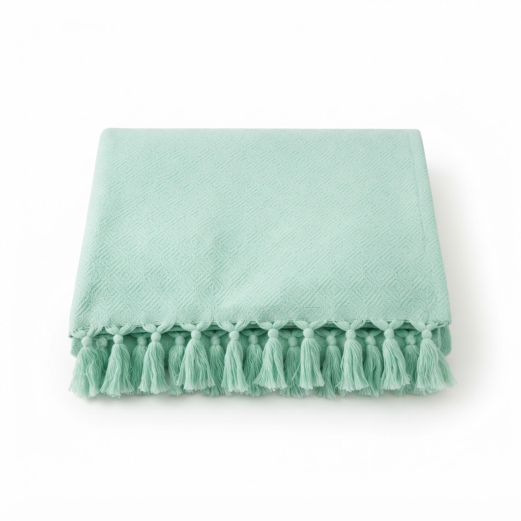 Mint Green Cotton Throw
