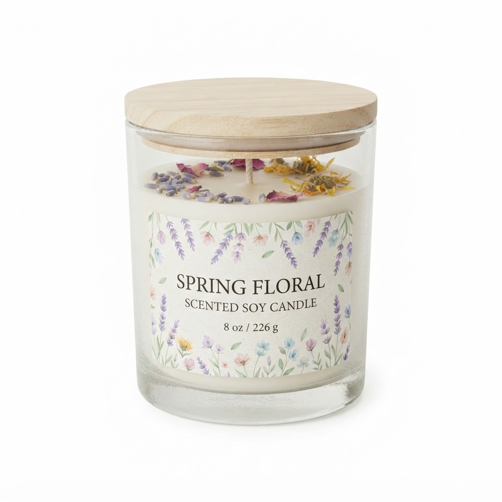 Spring Floral Scented Soy Candle