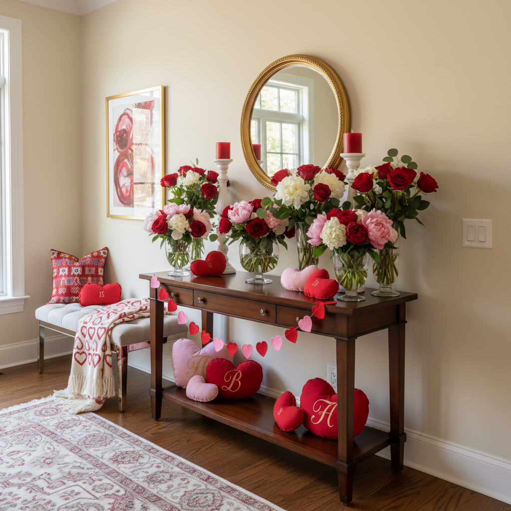 Traditional Valentine's Day Entryway