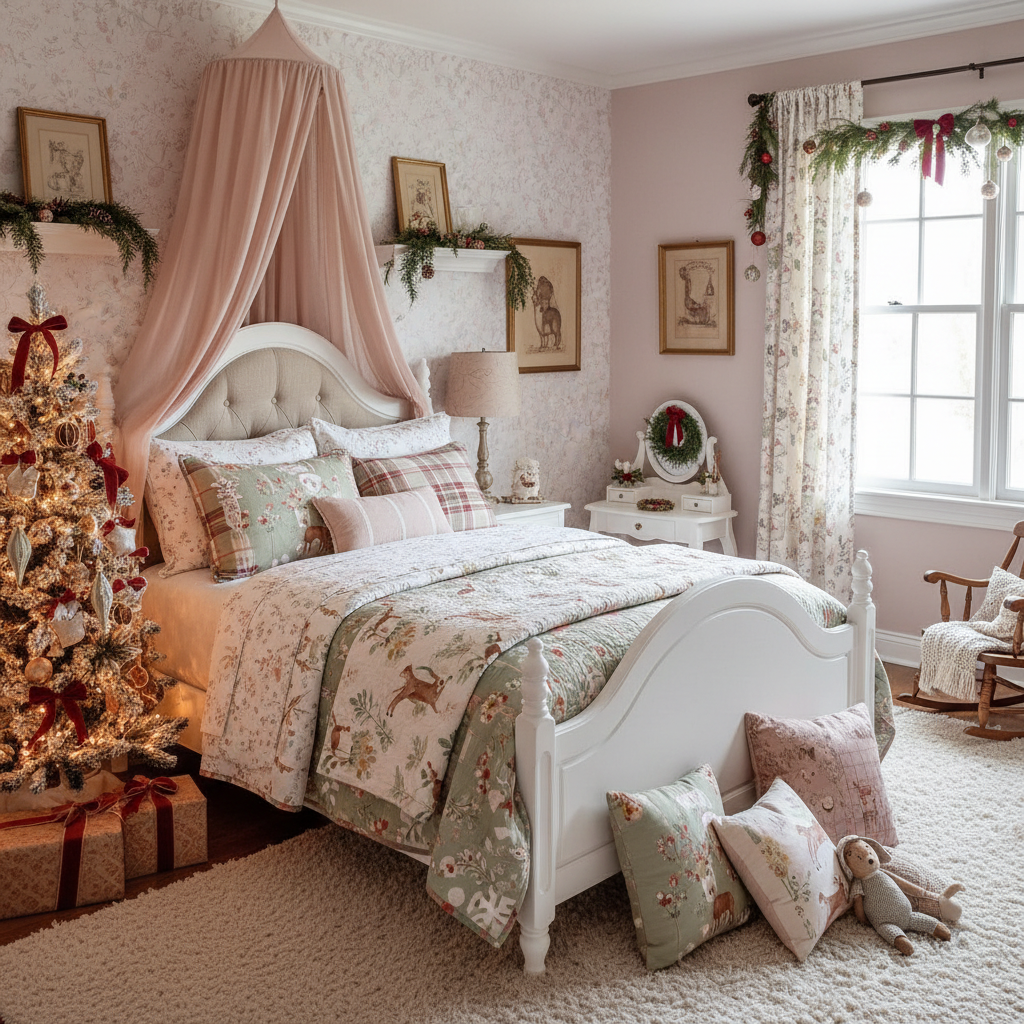 Cottagecore Christmas Child Bedroom (Girl)