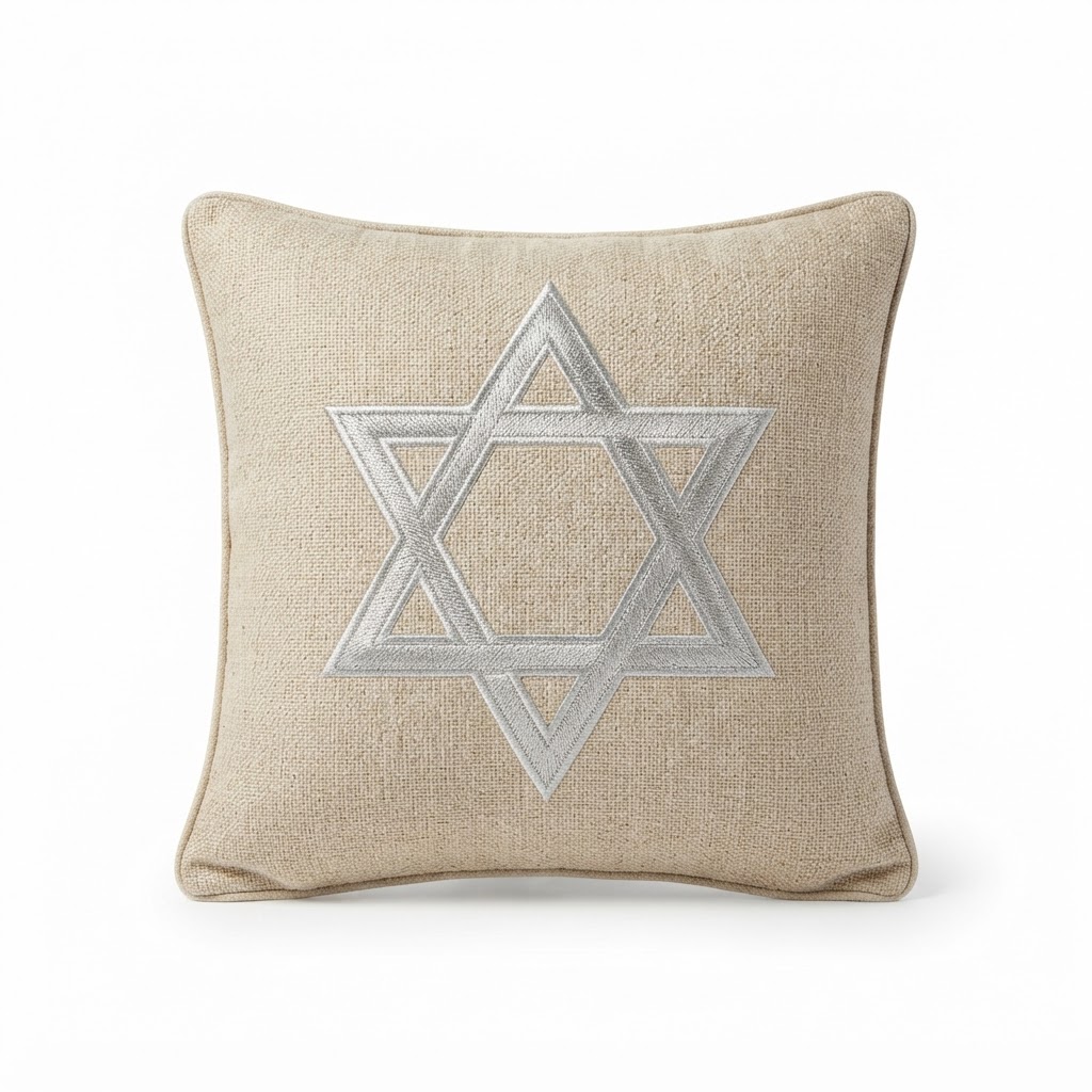 Silver Star of David Throw Pillow