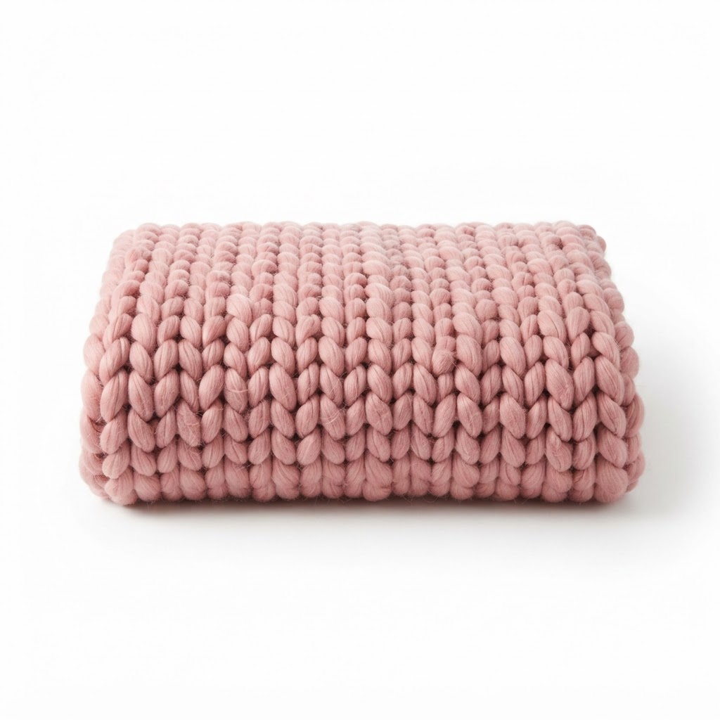 Valentine's Dusty Rose Chunky Knit Throw