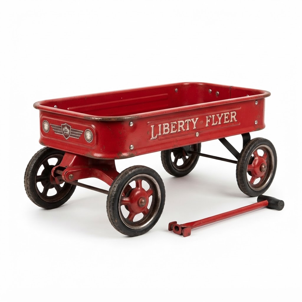 Red Metal Toy Wagon