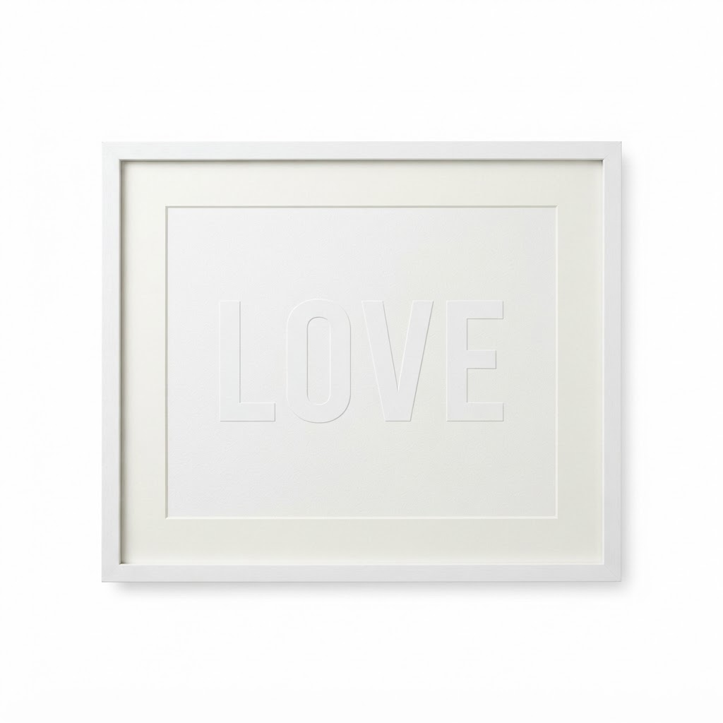 White LOVE Typography Print