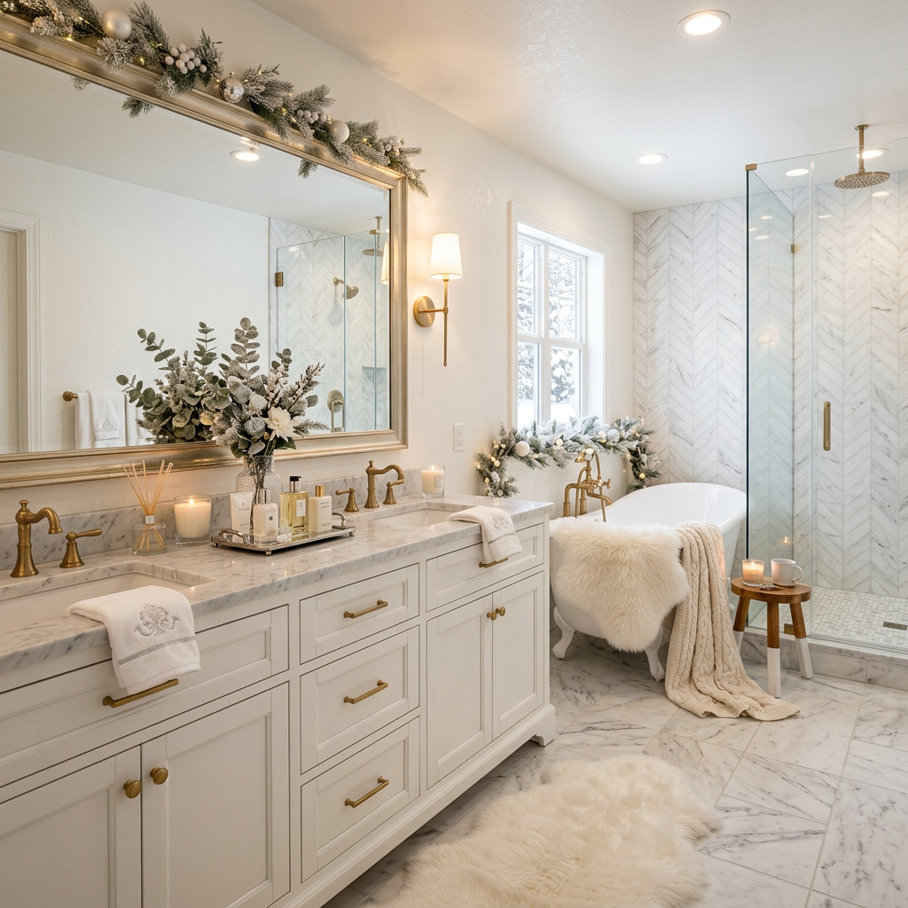 Glam Winter Master Bathroom