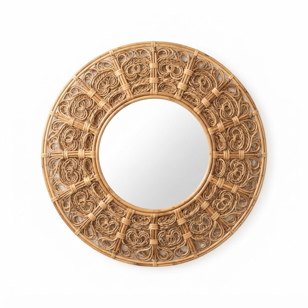 Woven Rattan Wall Mirror
