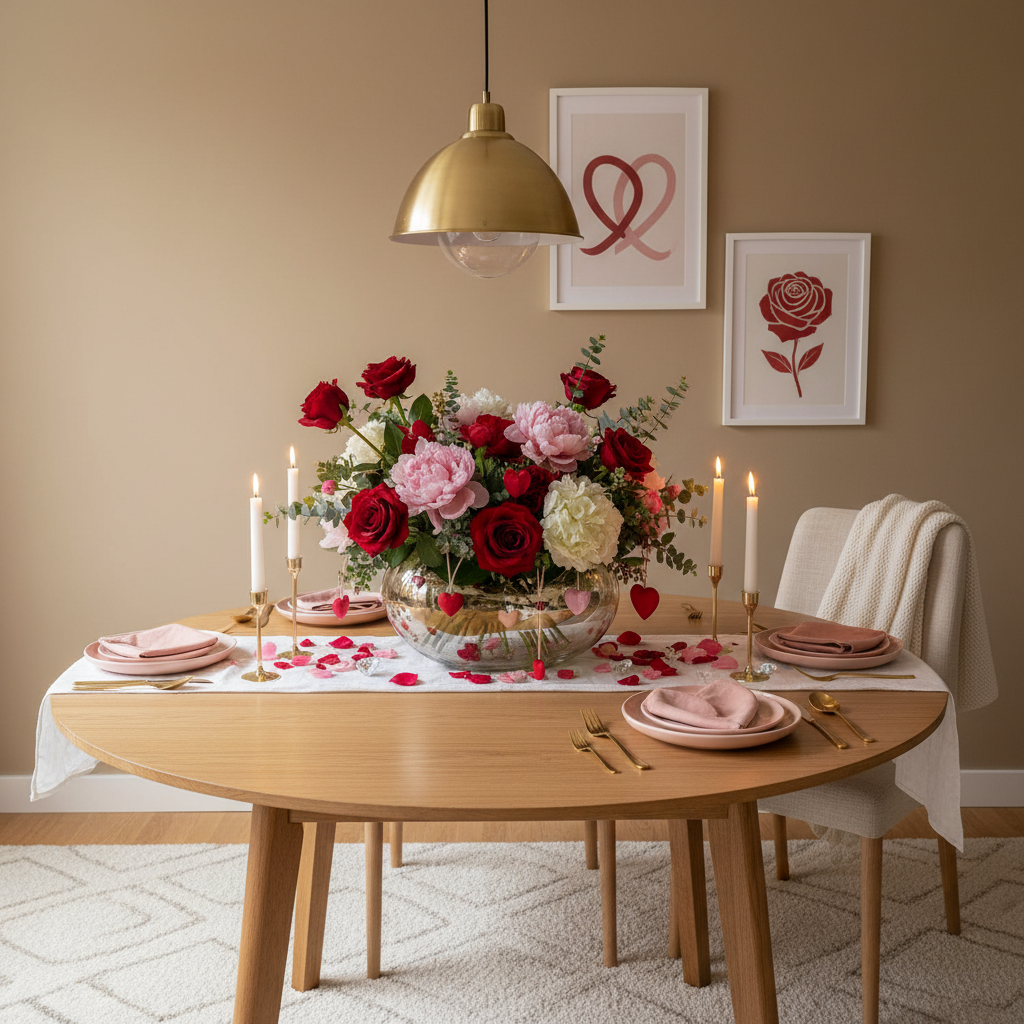 Minimalist Valentine's Day Dining Room