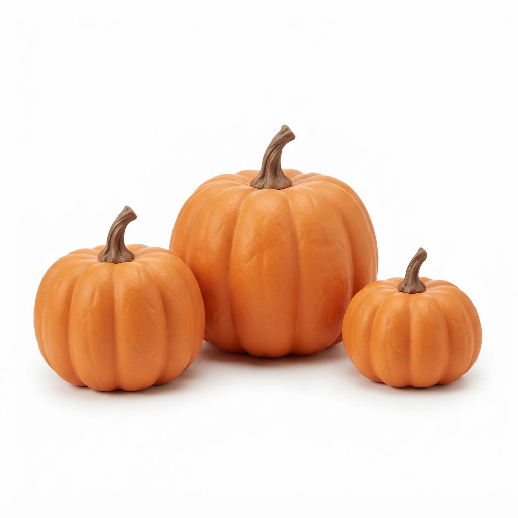 Thanksgiving Orange Foam Pumpkin Set