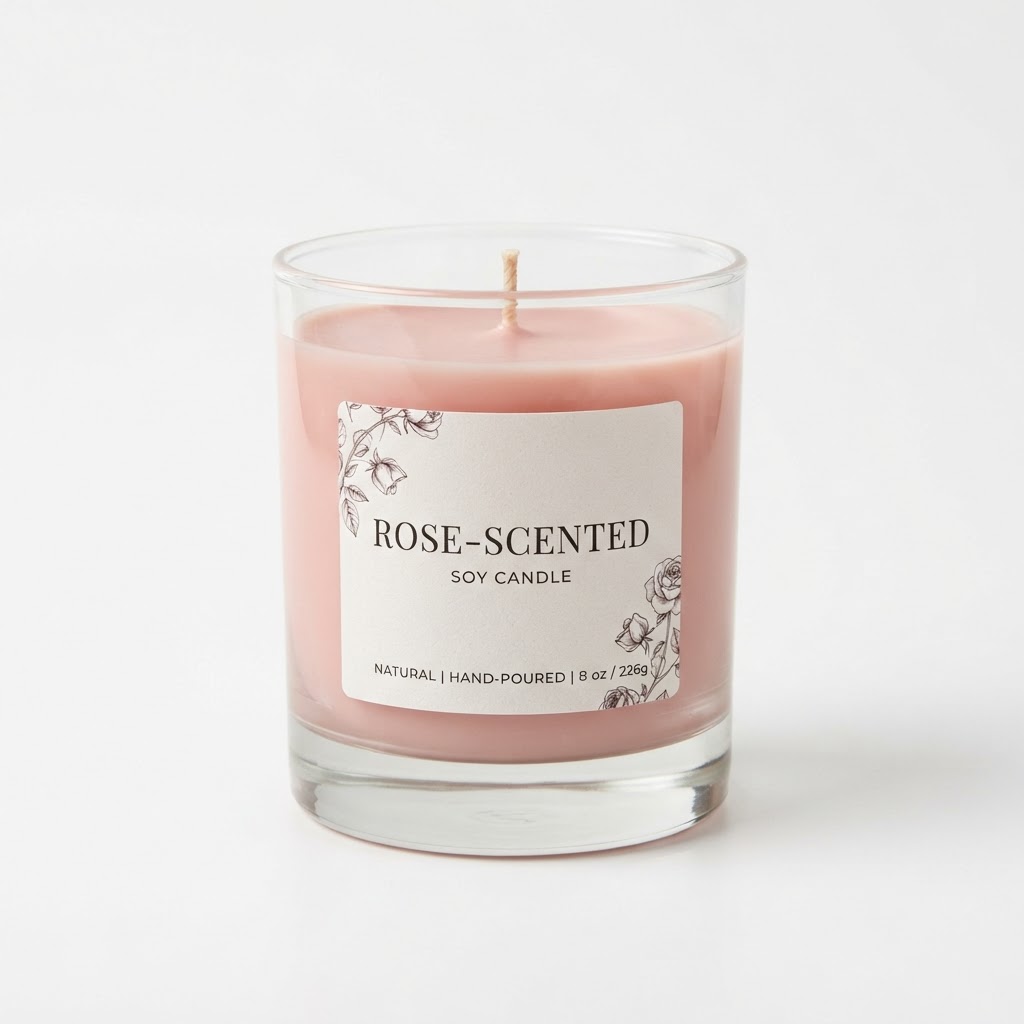 Rose-Scented Soy Candle