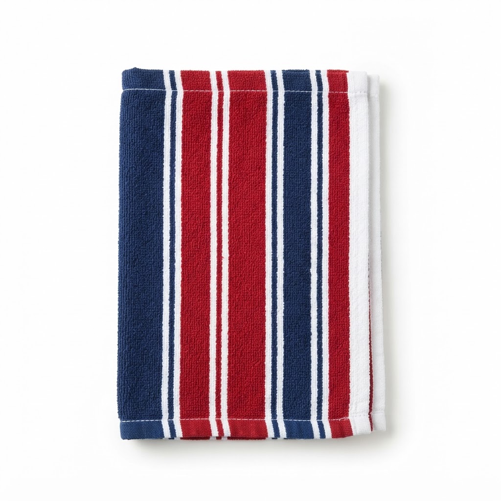 Patriotic Red White and Blue Striped Kitchen Towels