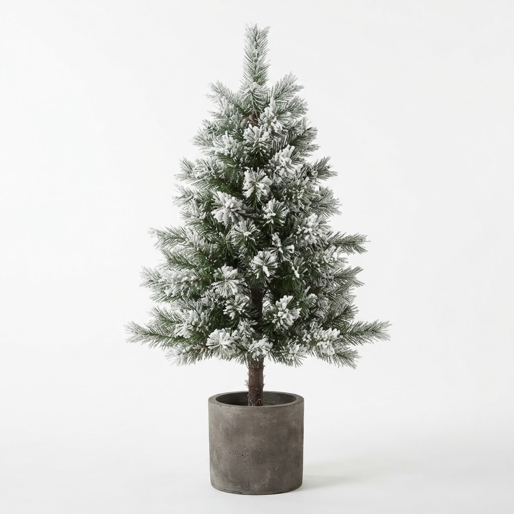 Winter Snowy Pine Potted Artificial Tree