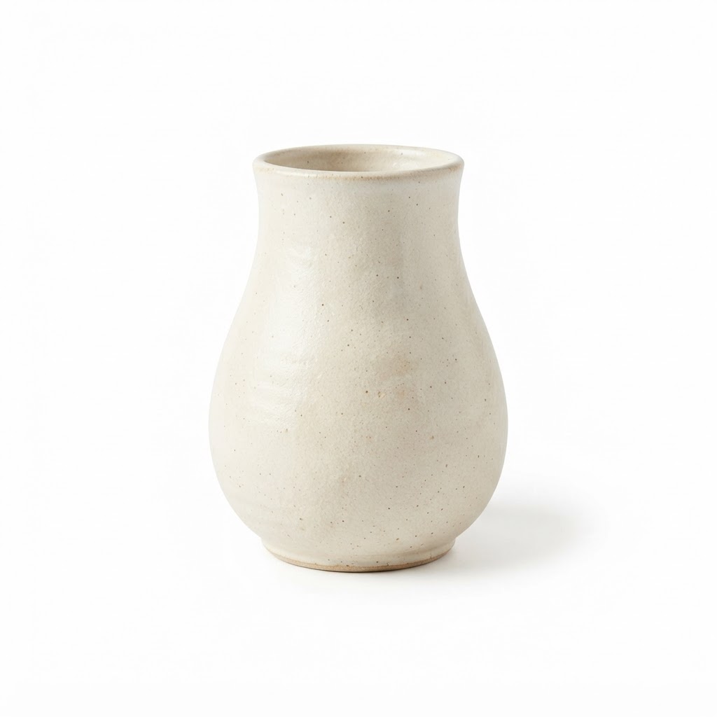 Cream Stoneware Flower Vase