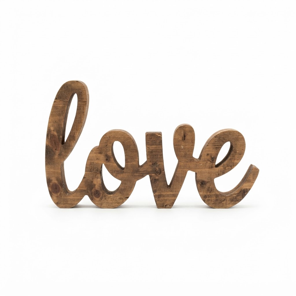 Wooden 'Love' Mantle Sign