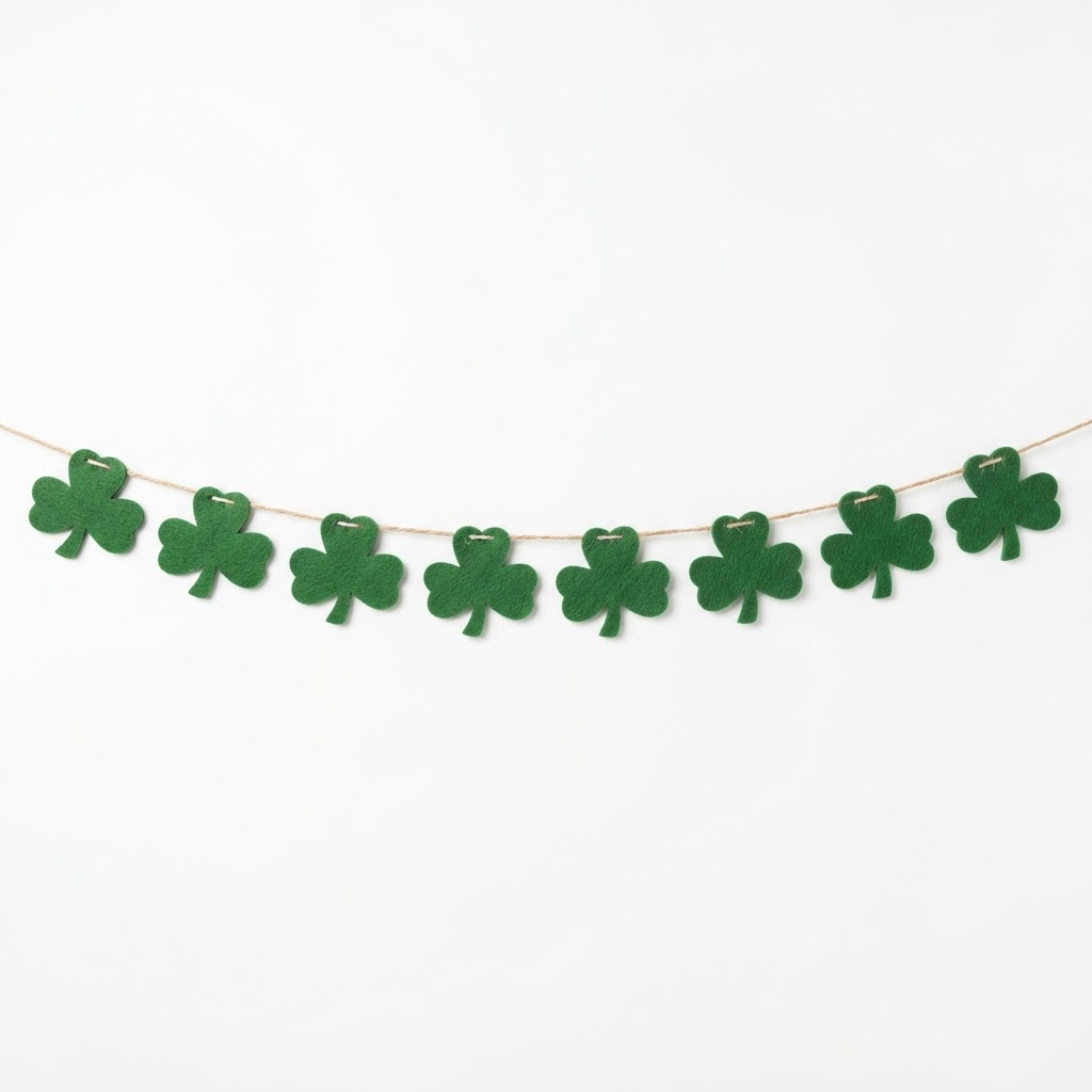 Hanging Shamrock Felt Bunting