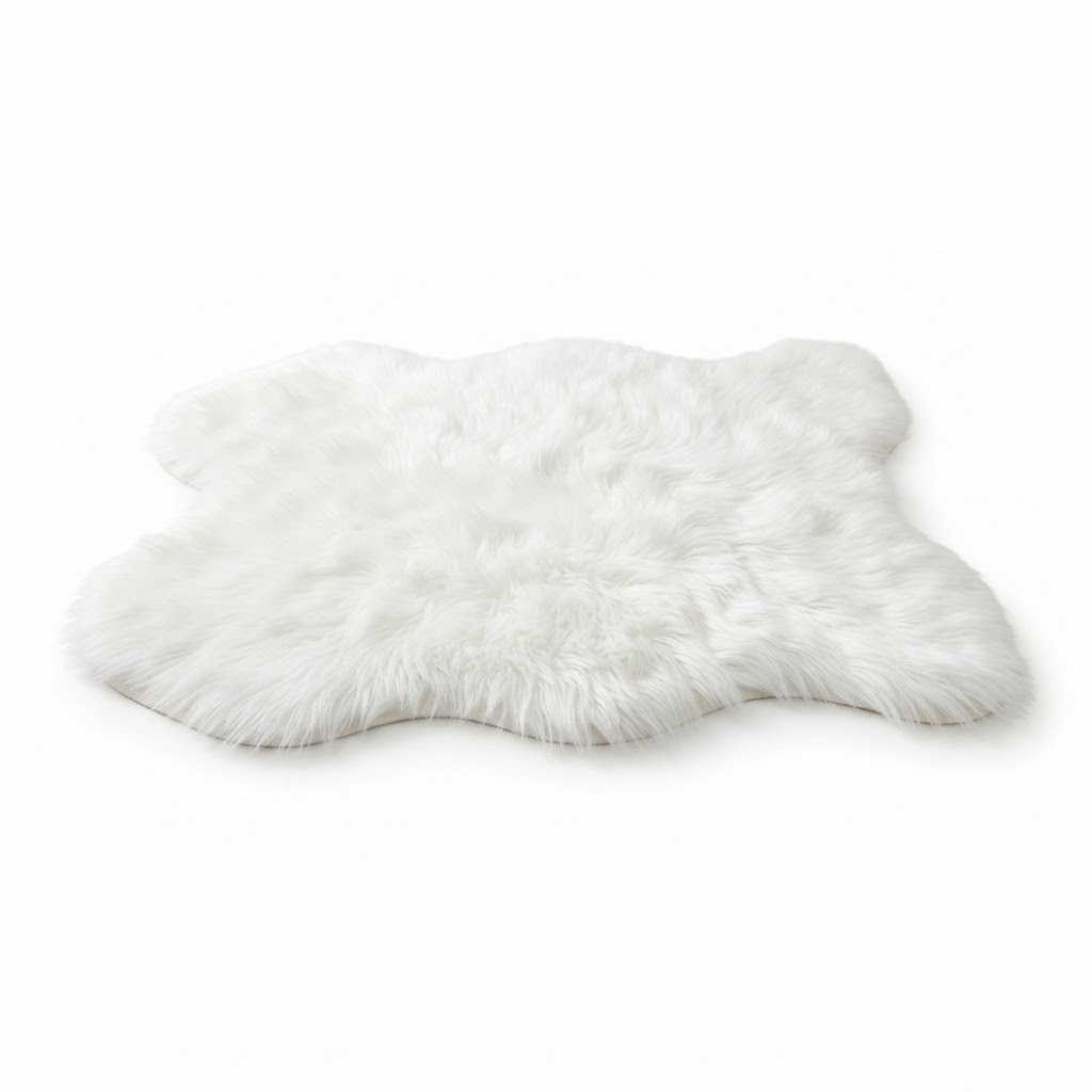 White Faux Fur Area Rug