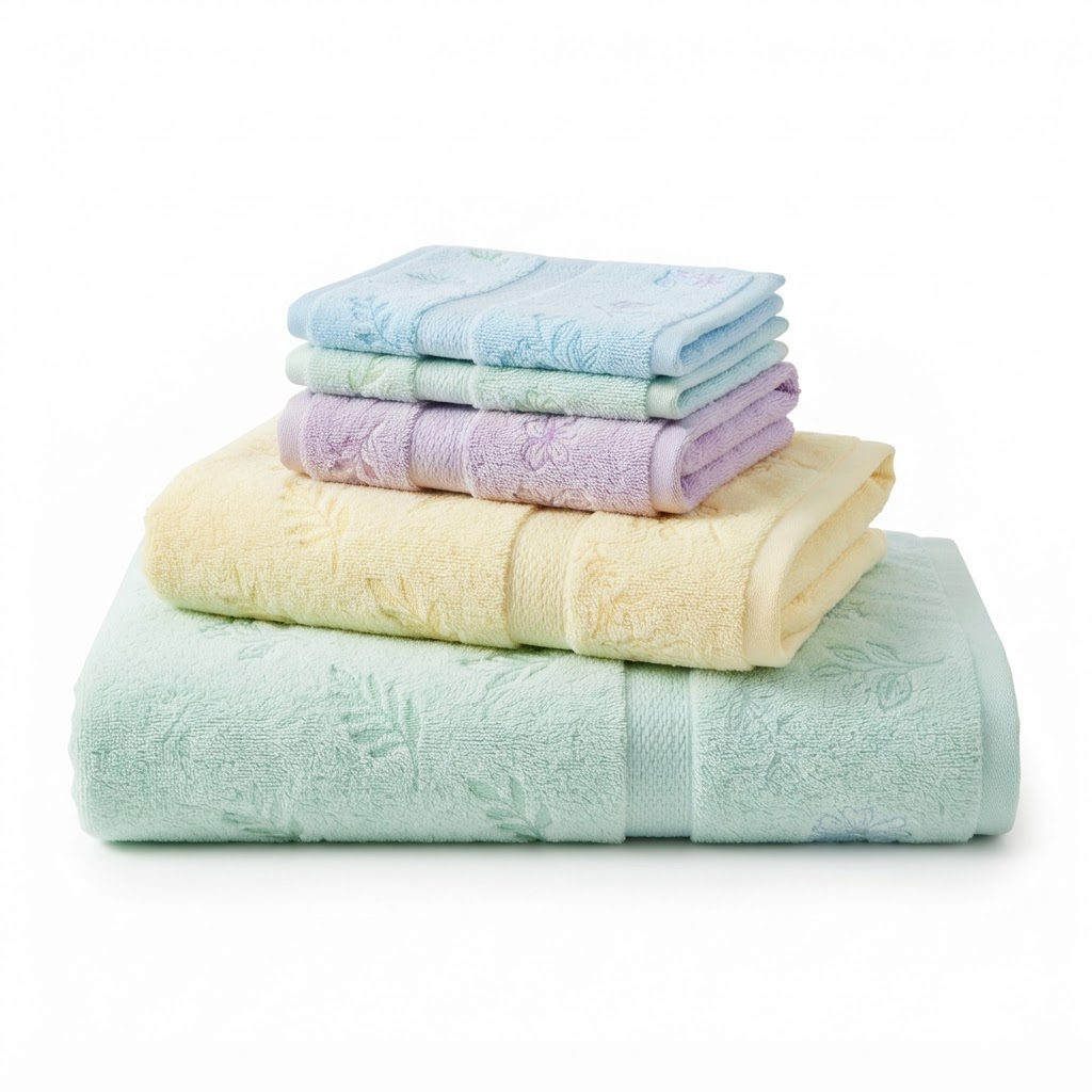 Spring plush pastel towel collection