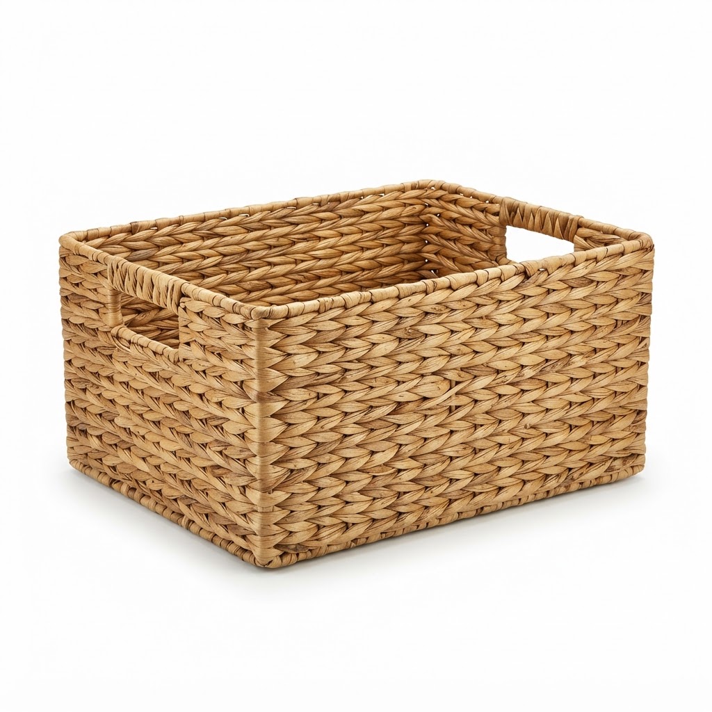 Natural Woven Water Hyacinth Storage Basket
