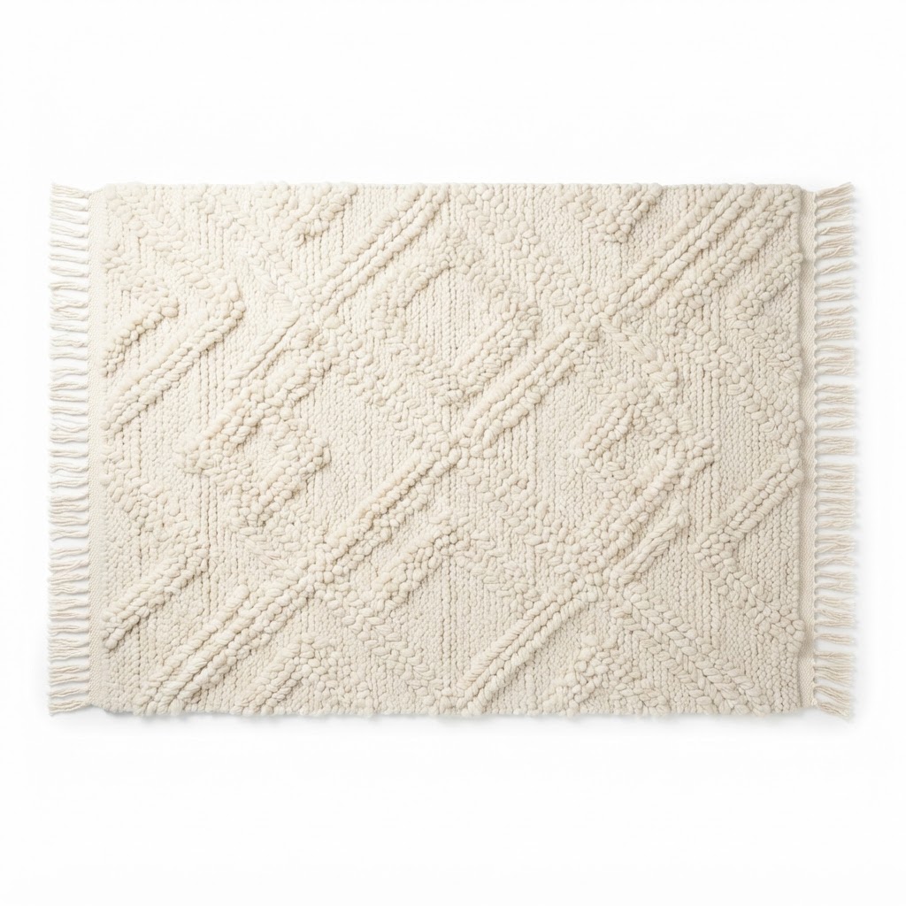 Textured Cream Area Rug