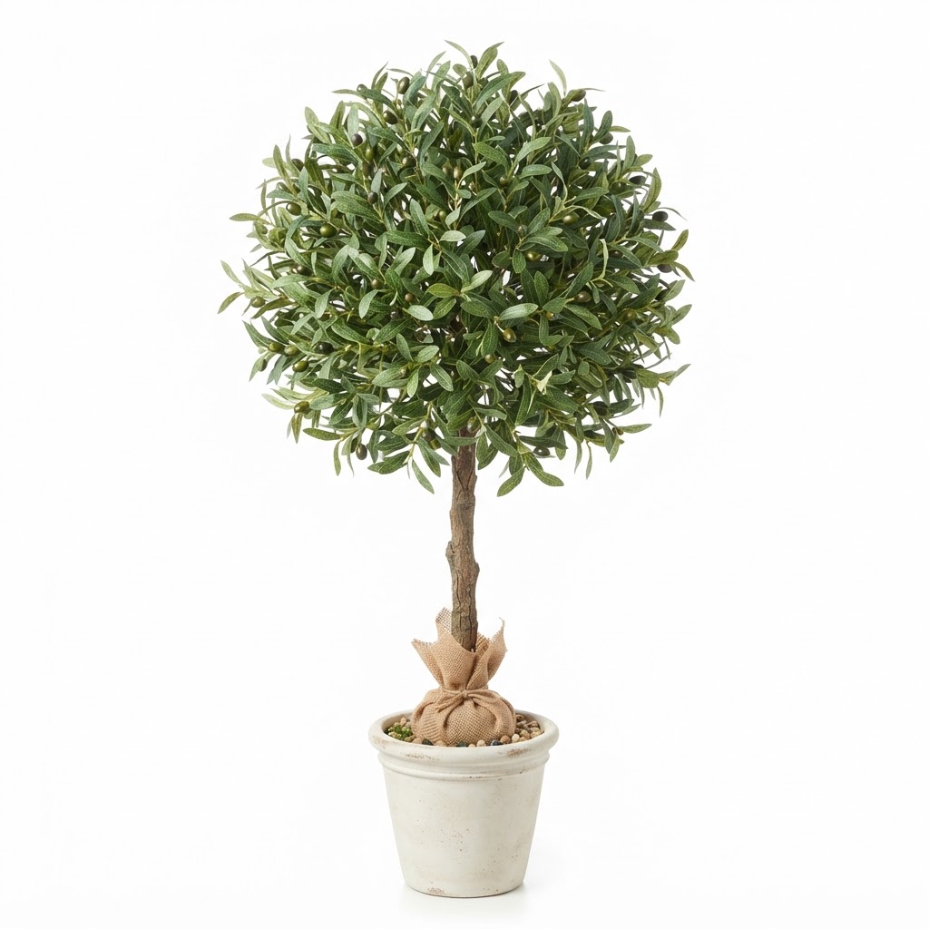 Artificial Potted Olive Topiary